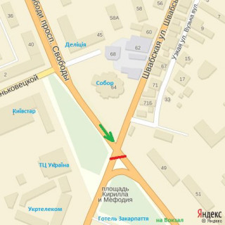Prismatron, Prism A in Uzhgorod av.Svobodi-st.Minajs'ka (perehresta) - 453448 scheme