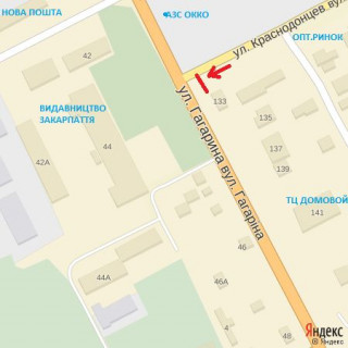 Billboard B in Uzhgorod st.Krasnodonciv-Gagarina, viizd z rinku "Krasnodonciv"" scheme