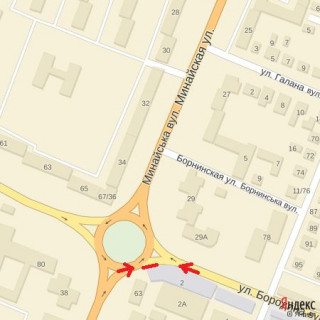 Billboard B in Uzhgorod st.Sobranec'ka,190-viizd z KPP"Uzgorod"(Slovaccina) do centru scheme