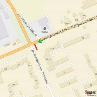 Billboard B in Uzhgorod st.Kapusans'ka-st.Legoc'kogo, napram-Bab'aka scheme