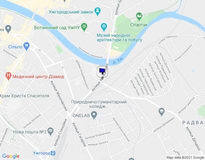 Billboard A in Uzhgorod st.Ankudinova-Buditeliv-Dajki-11  skola, ruh-pl.Kirpi-vokzal scheme