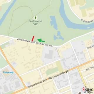 Billboard A in Uzhgorod st.Voz'ednanna (Park vidpocinku Bozdoss'kij), rajon elitnoi zabudovi, naav.st.Bab'aka scheme