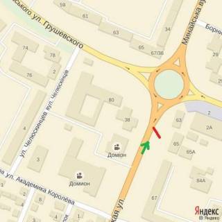 Billboard A in Uzhgorod st.Minajs'ka,67(navproti rest.Rubin), napram-st.Grusevs'kogo scheme