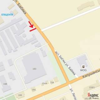 Billboard A in Uzhgorod st.Bab'aka(TC Epicentr), AZS, napram-st.Kapusans'ka, Legoc'kogo scheme