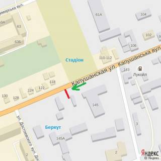 Billboard B in Uzhgorod st.Kapusans'ka,145(TK Berkut),v storonu st.Legoc'kogo scheme