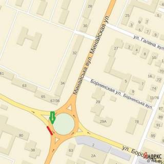 Billboard A in Uzhgorod st.Grusevs'kogo-st.Minajs'ka(transp.kil'ce) scheme