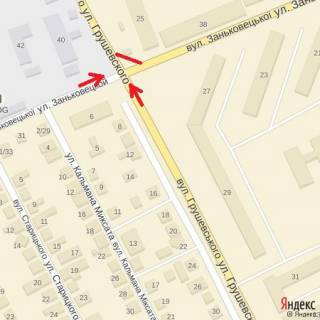 Billboard A in Uzhgorod st.Grusevs'kogo-Zan'kovec'koi(perehresta)-na Kapusans'ku scheme