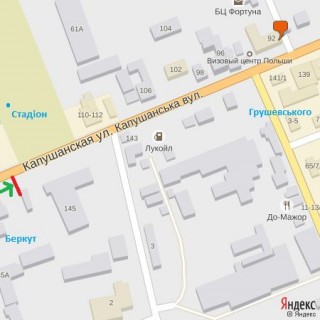 Billboard A in Uzhgorod st.Kapusans'ka,145(TKBerkut),v storonu prosp.Svobodi scheme