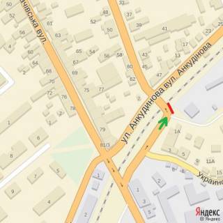 Billboard A in Uzhgorod st.Ukrains'ka-st.Ankudinova (zaliznicnij mist), napram-st.Rus'ka scheme