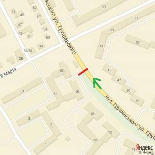 Billboard B in Uzhgorod st.Grusevs'kogo (TPP), napram-st.8.Berezna scheme