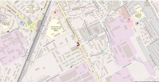 Billboard A in Uzhgorod st. Karpats'koi Ukraini(Gagarina)-Volonteriv, Svitlofor, perehid-ruh do rinku , viizd v.Mukacevo scheme