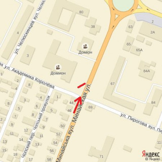 Billboard B in Uzhgorod st.Minajs'ka,42(bliz Kinopalacu Domion), v'izd do mista z m.Cop, naav.-centr scheme