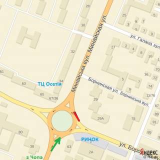 Billboard A in Uzhgorod st.Borodina-Minajs'ka(transp.kil'ce(pravij) scheme