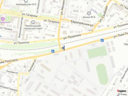 Billboard B in Khmelnitsky, 6х3  st.Tolstogo - st.Grusevs'kogo (zi storoni KPP). nepodalik: velika stoanka (vid centru) scheme