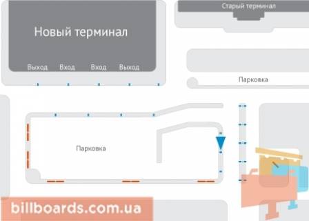Citylight  in Kharkiv, 1,2х1,8  Aeroport Har'kov (parkovka pered v"ezdom v terminal) scheme