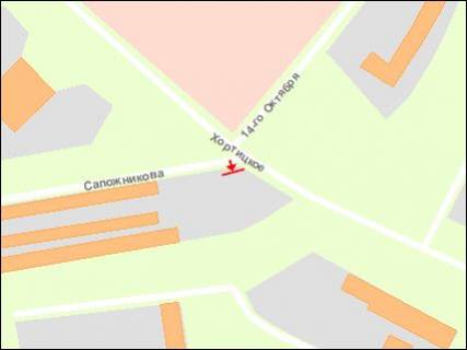 Billboard A in Zaporizhzhya Hortic'ke sose - st.Sapoznikova (Vasila Stusa) -st.Novgorodskaa scheme