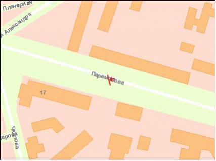 Billboard A in Zaporizhzhya st.Komarova - st.Paramonova, ruh vid st.Komarova pozarka sleva (v gorod) scheme