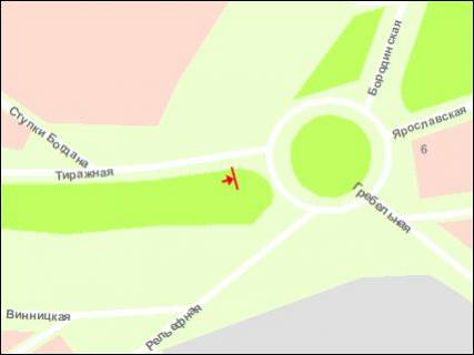 Billboard A in Zaporizhzhya st.Grebel'na - st.Tirazna- st. Sasliva, st.A scheme