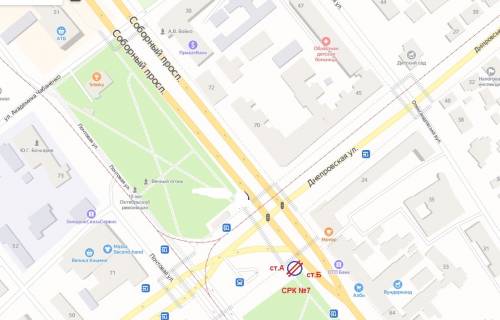 Prismatron, Prism B in Zaporizhzhya av.Sobornij - st.Dniprovs'ka -pl.Voli (prizmatron), st.B - 489486 scheme