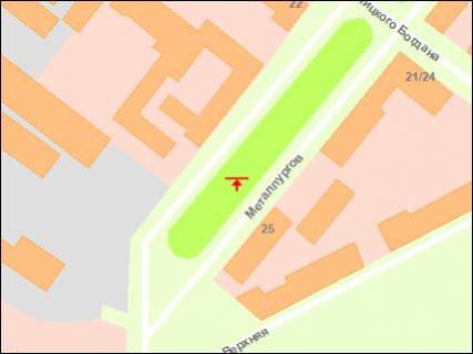 Billboard A in Zaporizhzhya av.Metalurgiv -d23.25, (srednij), ruh do av.Sobornogo scheme