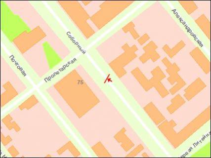 Citylight Р/П in Zaporizhzhya, 1.8x1.2  st. Proletars'ka - st. Persa livarna scheme