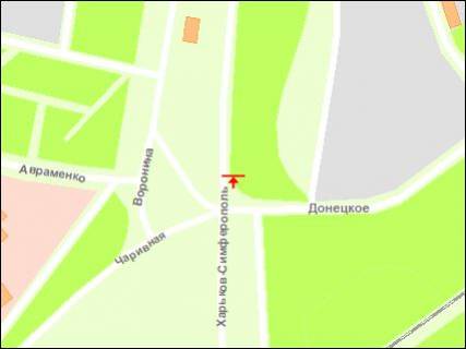 Billboard A in Zaporizhzhya tr.Har'kiv-Simferopol'-povorot na Donec'k , st.A scheme