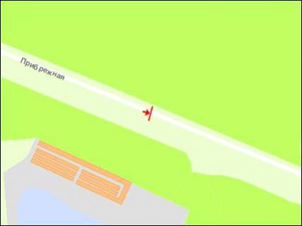 Billboard B in Zaporizhzhya Naberezna magistral' - st.Bul'varna, AZS, ruh do vokzalu scheme