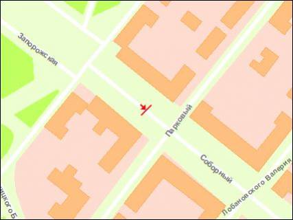 Citylight Р/П in Zaporizhzhya, 1.8x1.2  st. Parkovij bul'var - pl. Zaporiz'ka scheme