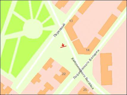 Billboard A in Zaporizhzhya st.B. Hmel'nic'kogo - st.Lobanovs'kogo, rajon stadiona, st.A scheme