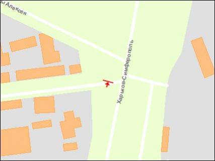 Billboard B in Zaporizhzhya tr. Har'kiv-Simferopol' - st.Oleksia Poradi, st.B scheme