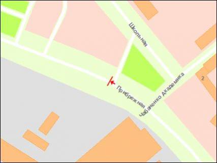 Billboard Р/П in Zaporizhzhya Naberezna magistral' - st.Anatolia Cabotenka, avtosalon "Al'fa Plus", ruh do portu scheme