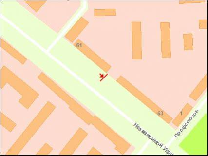 Billboard B in Zaporizhzhya Nezavisimoj Ukrainy st.  scheme