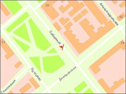 Citylight Р/П in Zaporizhzhya, 1.8x1.2  pl. Universitets'ka - pl. Voli scheme