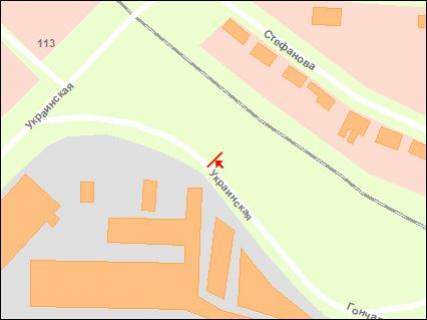 Billboard A in Zaporizhzhya st.Ukrains'ka - st.Stefanova, st.A scheme