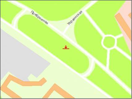 Billboard A in Zaporizhzhya Naberezna magistral' - st.Ukrains'ka (kolo), obliccam na st.Ukrains'ku scheme