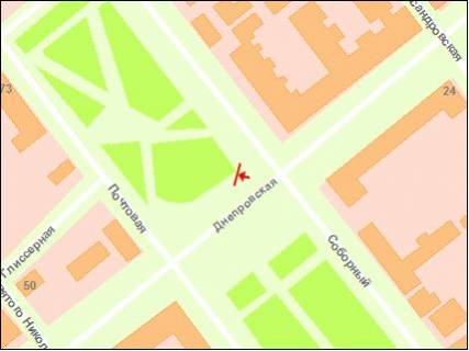 Prismatron, Prism A in Zaporizhzhya av.Sobornij - pl.Svobodi (prizmatron) - 254389 scheme