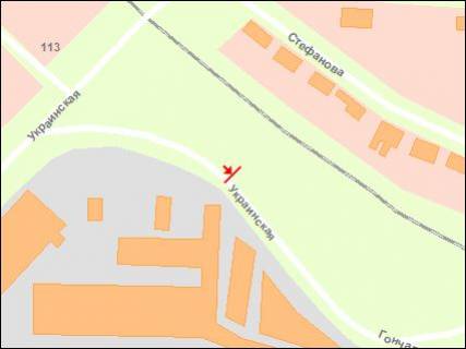 Billboard B in Zaporizhzhya st.Ukrains'ka - st.Stefanova, st.B scheme