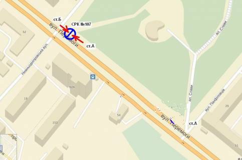 Prismatron, Prism A in Zaporizhzhya st.Peremogi - PKiO Trudovoi slavi, st.A (prizmatron) - 530272 scheme