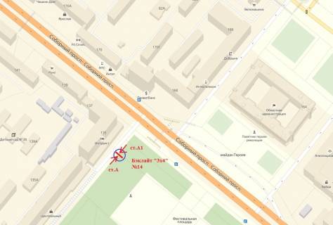 Backlight A in Zaporizhzhya, 3x4  av.Sobornij - naproti vhodu do got. <<Inturist>>, obliccam k prospektu scheme