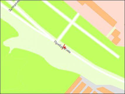 Prismatron, Prism Р/П in Zaporizhzhya Naberezna magistral' - st.Fortecna, "ASAN", "Siti Mol", ruh do portu (prizmatron) - 376451 scheme