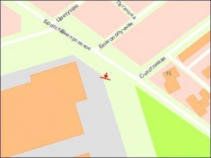 Billboard A in Zaporizhzhya pl.Inzenerna, prava plosina-st.Dniprovs'ke sose-  st.Sasliva scheme