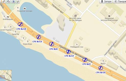 Prismatron, Prism Р/П in Zaporizhzhya Набережна магістраль  – вул.Немировича-Данченка, "Рибацький стан", рух до порту (призматрон) - 564234 scheme