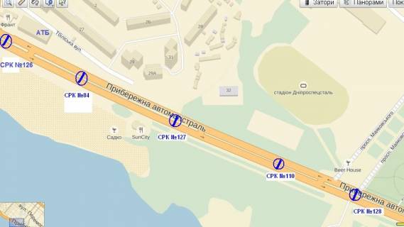 Prismatron, Prism B in Zaporizhzhya Naberezna magistral'  - kaskad <<Raduga>>, naav. ruhu do vokzalu (prizmatron) - 442618 scheme