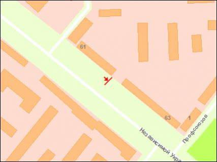 Billboard B in Zaporizhzhya st.Nezaleznoi Ukraini - Obl.GAI, <<Varus>>, st.B scheme