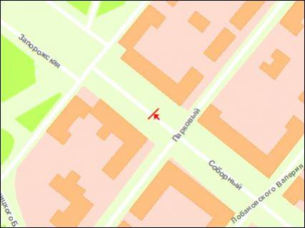 Citylight Р/П in Zaporizhzhya, 1.8x1.2  st. Parkovij bul'var - pl. Zaporiz'ka scheme