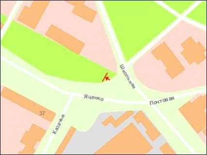 Billboard A in Zaporizhzhya st.Kozaca -st.Skil'na scheme