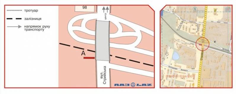 Billboard A in Lviv, 3х6  Stryjskaa st. , 98-100 scheme