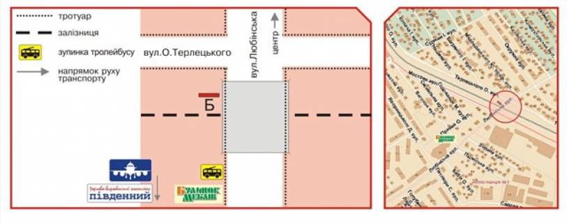Billboard B in Lviv, 3х6  Lubinskaa st. scheme