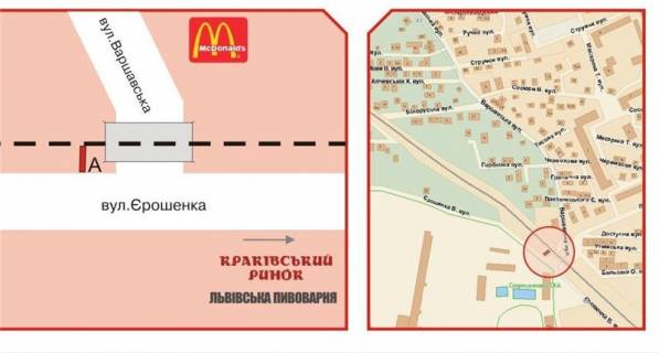 Billboard A in Lviv, 3х6  Erosenko st. scheme