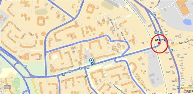 Billboard B in Lviv, 3х6  Syhivskaa st. - av. Kr.Kaliny scheme